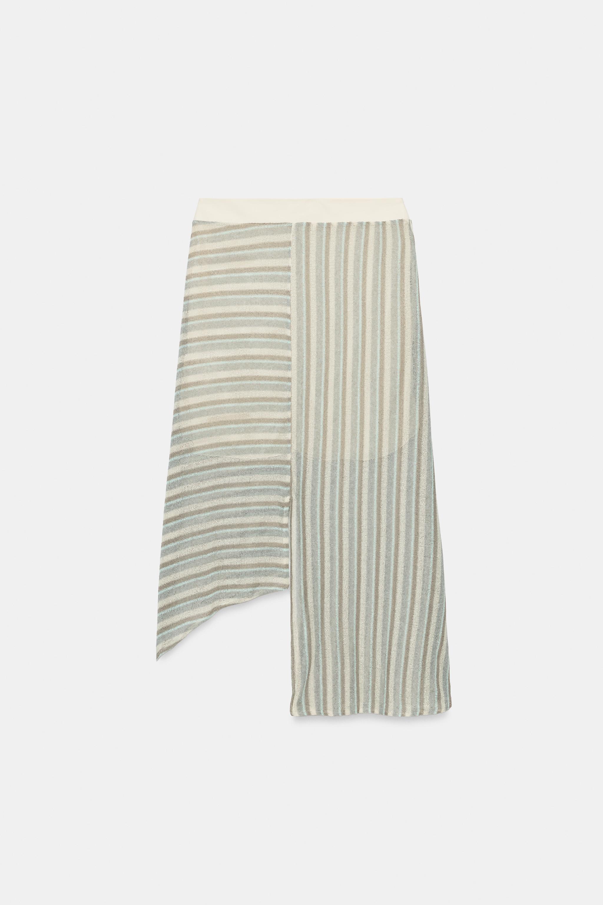 JUPE ASYMÉTRIQUE À RAYURES
